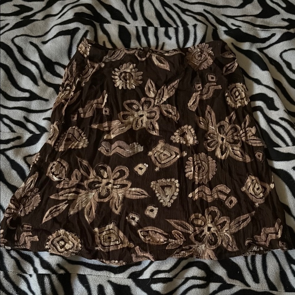 Vintage brown floral skirt🐻🍂